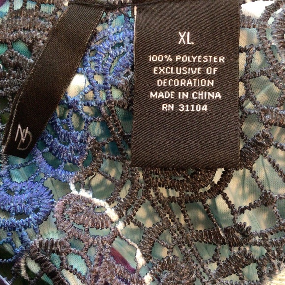 New Directions XL Floral Boho Tunic Top Abstract Print Short Sleeve Artsy Blouse - Picture 8 of 8